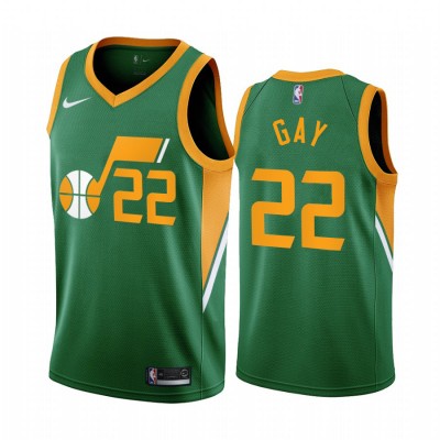 Utah Jazz #22 Rudy Gay Green Youth NBA Swingman 2020-21 Earned Edition Jersey